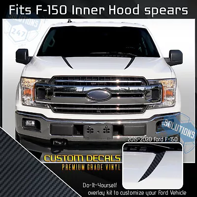 For 2015-2020 Ford F-150 F150 Hood Spears Inner Stripe Decals Matte Carbon Fiber • $17.10