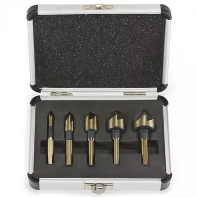 5pc Cobalt Industrial Countersink Bit Set In Aluminum Case • $17.95