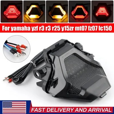 Integrated LED Tail Light Turn Signals For YAMAHA YZF R3 R25 MT07 FZ07 MT03 MT25 • $29.58