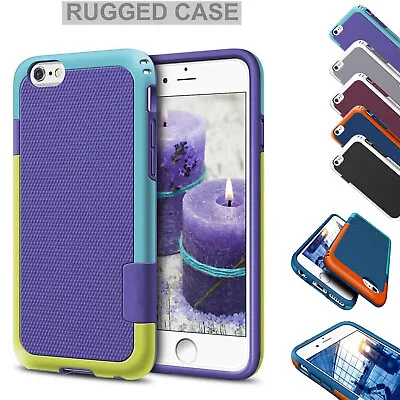 Heavy Duty Case For IPhone 8 7 6s 6 Plus Rugged Silicone Shockproof Tough Cover • £3.28