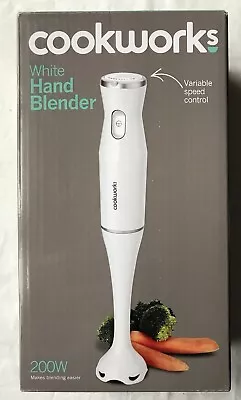 COOKWORKS 200w HANDHELD BLENDER VARIABLE SPEED STAINLESS BLADES Brand New • £16.99