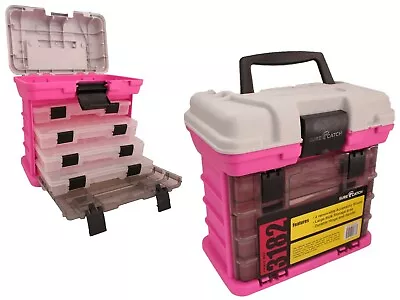 $49.95 • Buy Limited Edition Pink Surecatch 4 Tray Heavy Duty Fishing Tackle Box PINK