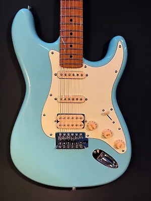 Luxars Strat L-G2-pro New Daphne Blue- Flamed Maple Neck With Rounded Fret Edges • $299.99