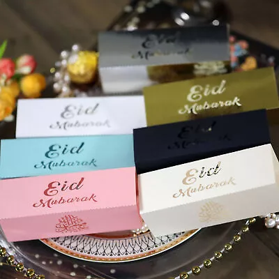 10 Pack Eid Mubarak Favour Boxes Decor Ramadan Lolly Gift Boxes Treat Choc Bags • $9.03