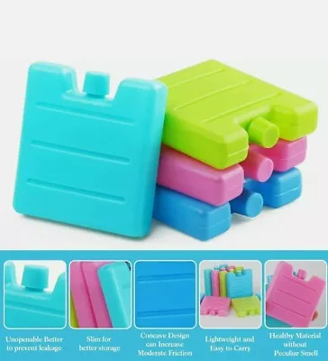 3pk Small Mini Freezer Blocks Ice Packs For Picnic Cooler Bags Kids Lunch Box  • £3.89