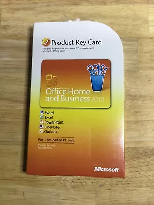 Microsoft Office Home And Business 2010 Product Key Card • $23