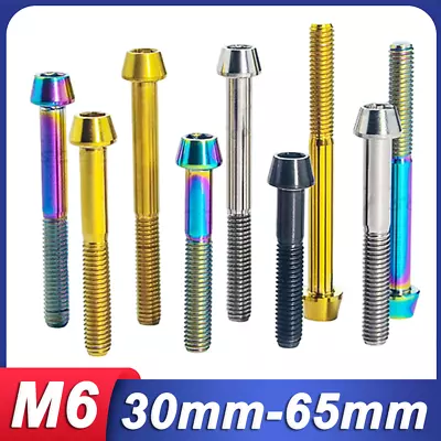 M6 Titanium Taper Cone Socket Bolts Hex Allen Key Cap Head Ti Screws For Bike • $36.55