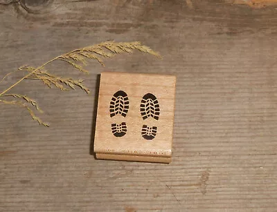 Boot Prints Mounted Rubber Stamp #29  • $11
