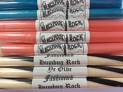 £19 • Buy Gift Box 36 Sticks Of Traditional Blackpool Mint Rock 12 Pink 12 Blue 12 Humbug