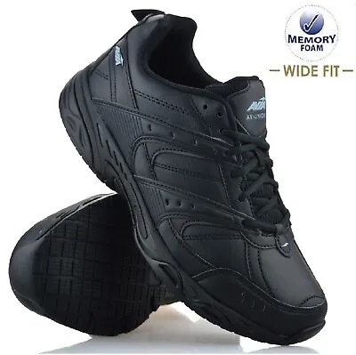 Mens Non Slip Memory Foam Wide Fit Walking Running Sports Lace Up Trainers Shoes • £16.95