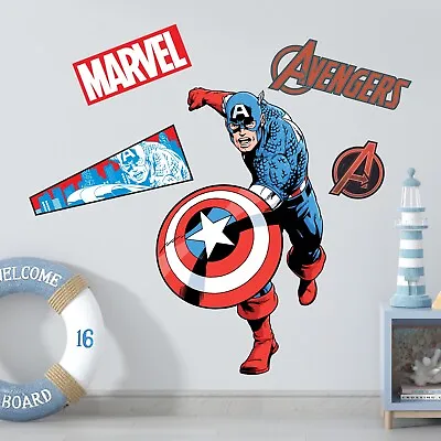 Captain America The Avengers Superhero Decal Wall Sticker Decor Art Mural Marvel • $28.85
