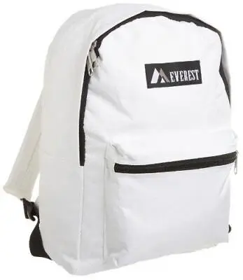 Everest Luggage Basic Backpack White Medium • $12.59