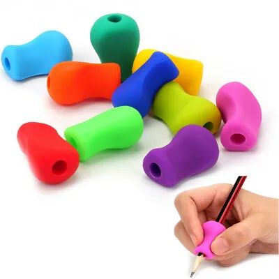 10PCS Pen Writing Aid Grip Children Kids Pencil Holder Posture Correction Tools • £3.77