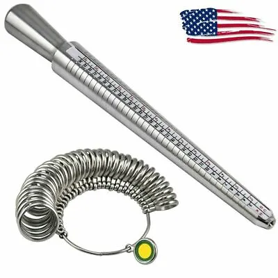 Metal Ring Sizer Gauge Mandrel Finger Sizing Measure Stick Standard Tool Sliver • $8.99