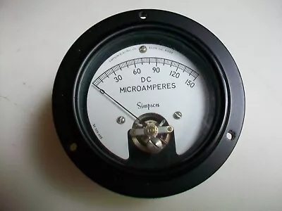 SIMPSON 3 1/2  PANEL METER  0-150 Ua. Dc. • $29