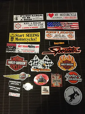 Vintage Motorcycle Decals Stickers Bumper Stickers Lot Some Are Harley Davidson • $40