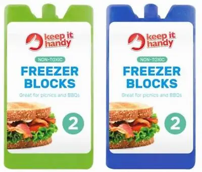 4 X Freezer Blocks For Cool Cooler Bag Ice Packs For Lunch Box Reusable • £7