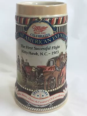 Vintage Miller High Life Beer Stein Great American Events First Flight 1903 • $29.99