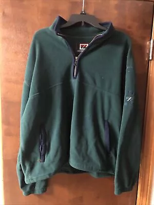 Cutter & Buck Quarter Zip Sweatshirt Men's Size L Green Sport Fleece • $12.23