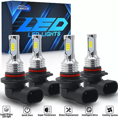 9005 9006 LED Headlight Bulb Kit 6000K White Super Bright High/Low Beam Combo 4x • $24.99