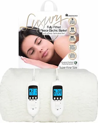 £94.99 • Buy Electric Blanket Dual Control Fitted Mattress Bed Single Double Super King Size