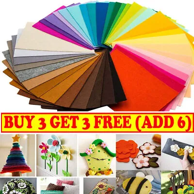 Self Adhesive Felt Fabric Sheets For Craft Sewing Patchwork Art Projects A4 Size • £3.99