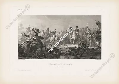 Austerlitz Battle Napoleon Bonaparte Antique Engraving 1848 Art Print Poster • £23.70