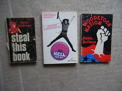 Abbie Hoffman/3 Bks/woodstock Nation/steal This Book/revolution For Hell Of It • $75