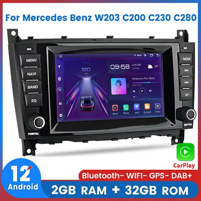 For Mercedes Benz W203 C200 C230 C280 Android 12 Radio BT GPS Car Stereo CarPlay • $169.99