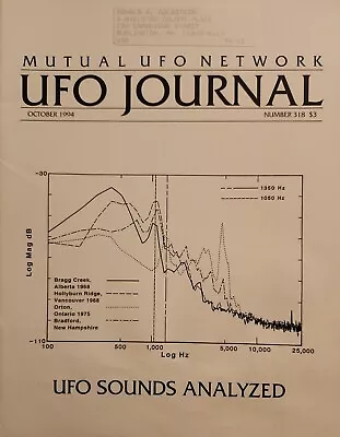 UFO Journal Mutual UFO Network MUFON Magazine #318 October 1994 UFO Sounds • $14.99