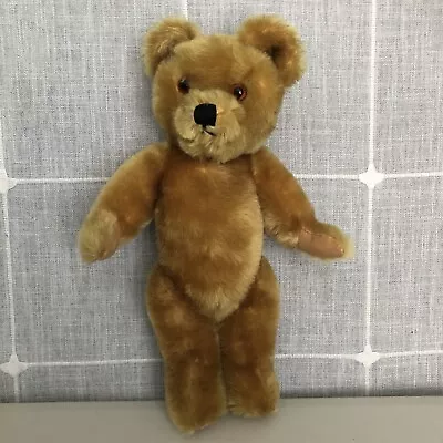 Twyford Mohair Teddy Bear Plush Brown Jointed 14” Made In England Vintage 1950s • $29.95