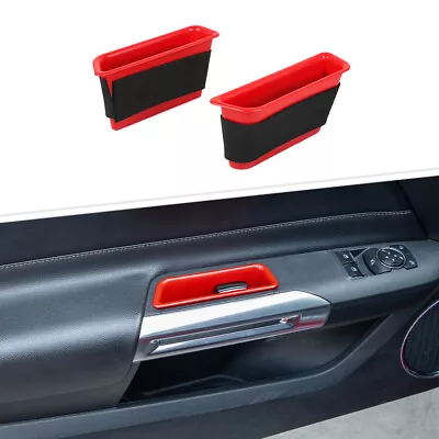 2x Inner Side Door Handle Storage Box Organizer Trim For Ford Mustang 2015+ Red • $15.98