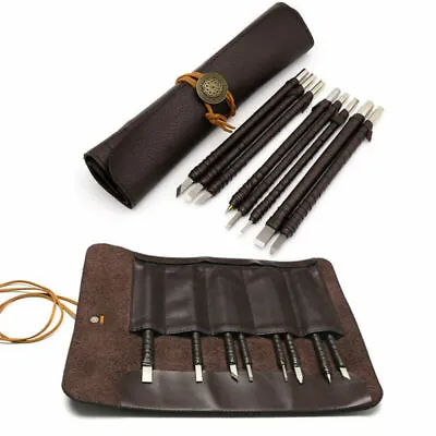 £16.99 • Buy 8pcs Tungsten Steel Stone Carving Sculpting Kit Carbide Hand Chisel Tool + A Bag