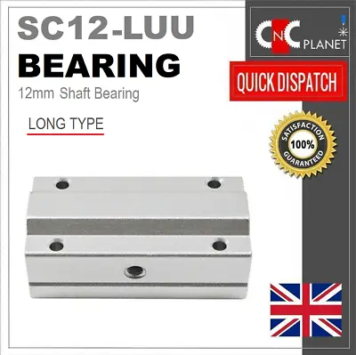 Sc12luu Linear Motion 12mm Shaft Sliding Bearing Block 12mm Bore Scs12luu Longer • £15.95