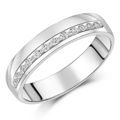 4.5mm 18ct White Gold Channel Set Diamond Wedding Ring • £679
