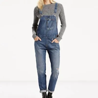 Levi's Heritage Distressed Knee Straight Leg Overalls Dungarees - S • £56.05