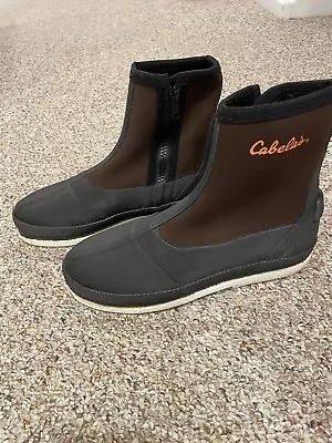 Cabela's Neoprene Nylon Mens Size Large Wading Boots Felt Soles Fishing Brown • $40