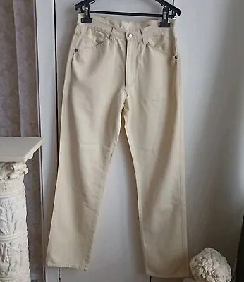 Versace Sport Jeans Vintage Straight Ivory Zipped Mens W30 L34 Cotton VGC • $40.41