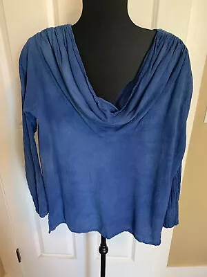 Maria De Guadalajara Blue Cotton Gauze Top Size XL • $15.99