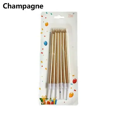 Long Wedding Pencil Candles Birthday Cake Topper Home Decor Cupcake Ornament • £3.35