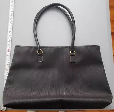 EUC Vintage Black Leather Ferragamo Large Bag Tote • $85