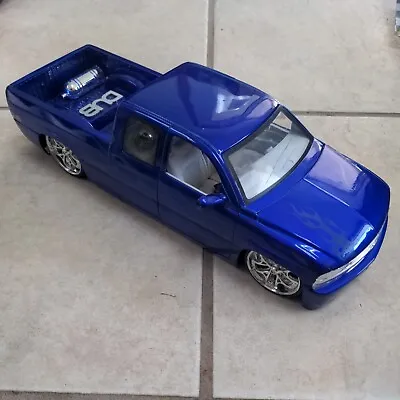 Jada 2002 Chevy Chevrolet Silverado Dub Big Ballers 1:18 Candy Blue Spinners  • $54.95