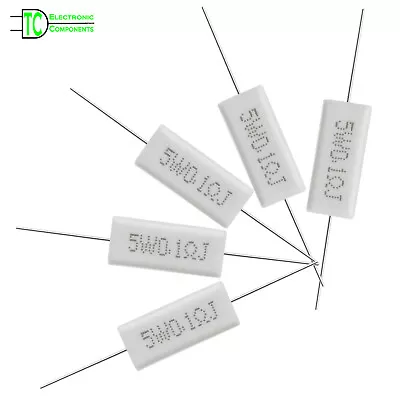 5W Resistors Cement Horizontal 5% Tolerance J 0.05 Ohm To 100K Ohm • £2.49