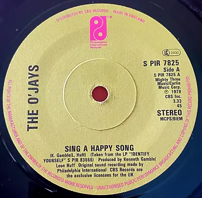 The O'Jays Sing A Happy Song 7 UK ORIG 1979 Phil.Int One In A Million Girl VINYL • £1.99