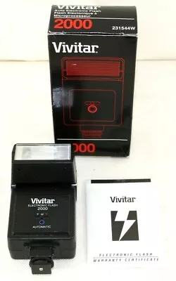 VTG 1995 Vivitar 2000 Electronic Shoe Mount Flash For Camera photography • $17.99