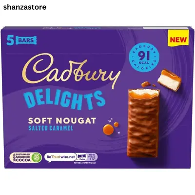 Cadbury Delights Soft Nougat Salted Caramel Bars 5 X 22g (110g) | UK Dispatch • £4.20