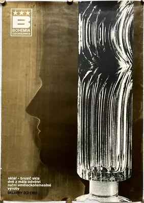 Original Vintage Poster S. KOVAR - CZECHOSLOVAKIA - BOHEMIA - GLASS - ART - 1974 • $399