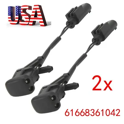 2X Windshield Washer Nozzle Heated Dual Inlet Squirter Jet For BMW E39 5-Series • $27.99