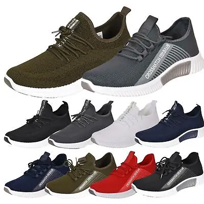 Crosshatch Mens Trainers Running Sports Lace Up Lightweight Sneaker Gym Shoe UK • £16.99