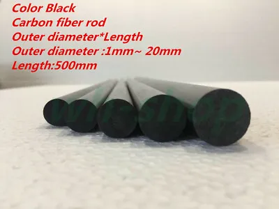  Carbon Fiber Rod 1mm 2mm 4mm 5mm 6mm 8mm 9mm 10mm 14mm 15mm 16mm 18mm 20mm-UK • £7.19